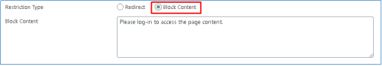 Restrict Access to Website Content - block content