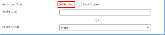 Restrict Access to Website Content - restriction type